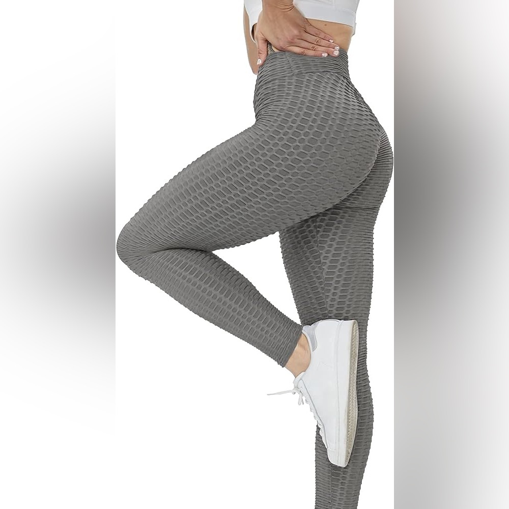 Amazon Kovaky Grey High Waisted Workout Tights Women’s Plus Size 3XL